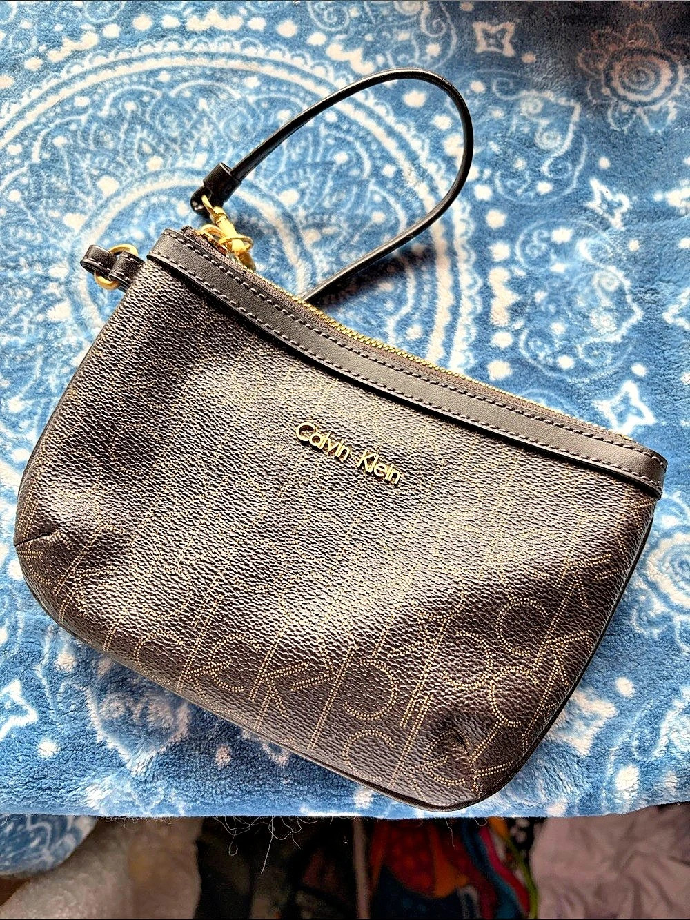 Calvin Klein Wristlet in Brown
